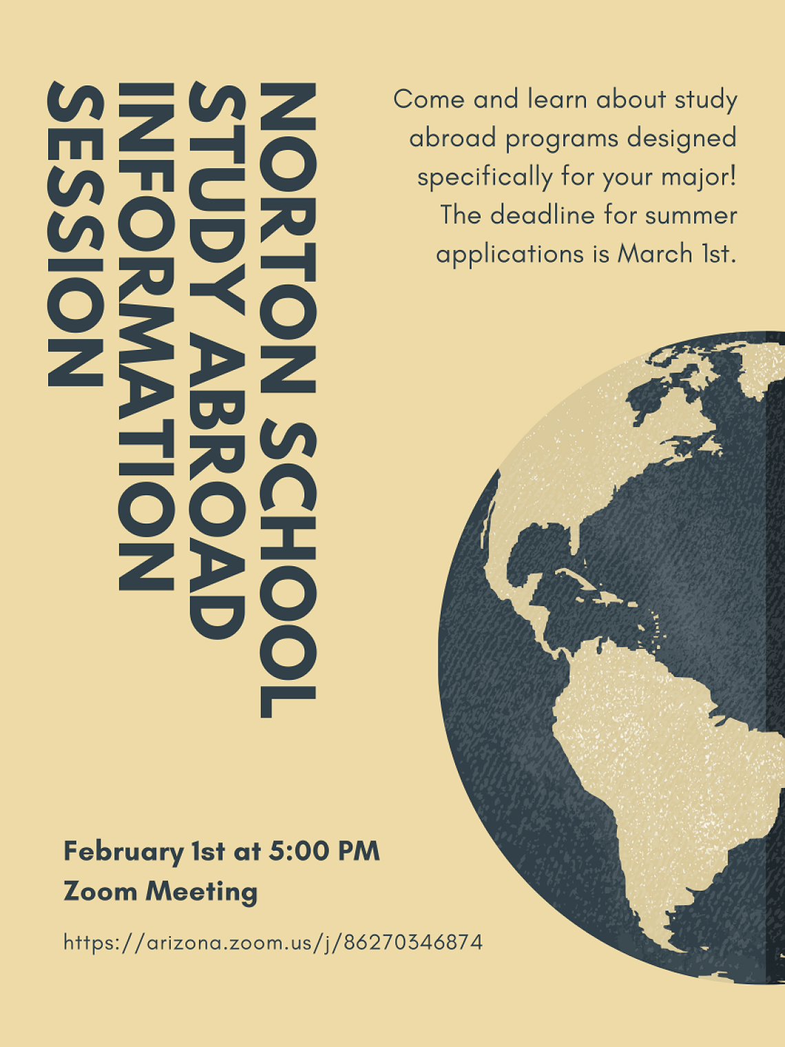 Come and learn about study abroad programs designed specifically for your major!